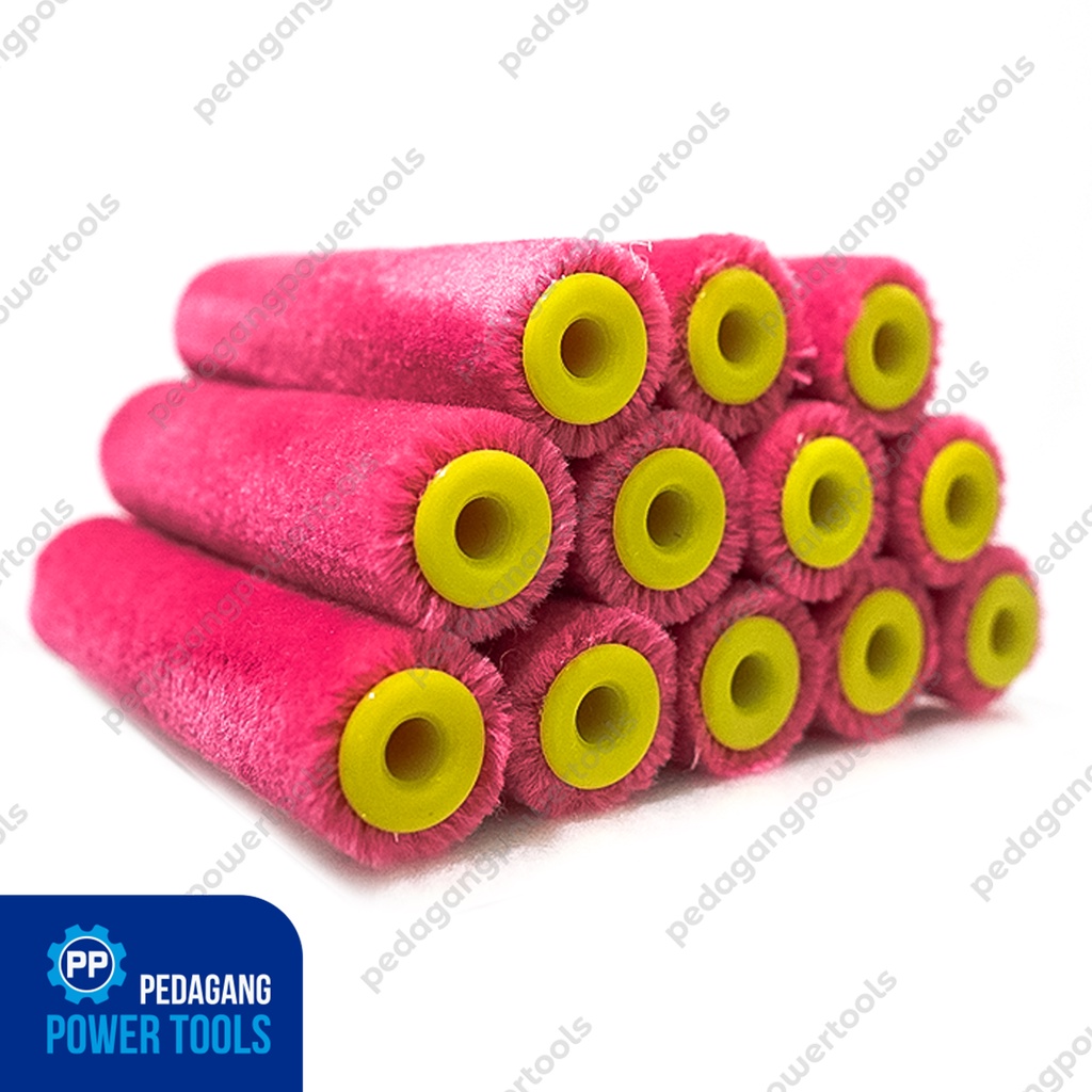 PINEHILL PINK REFILL BULU KUAS ROLL CAT KAPAL SET 12 PCS PAINT ROLLER