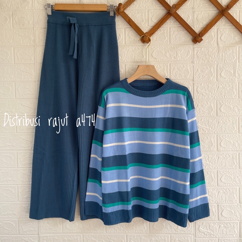 ONESET SWEATER RAJUT MARSAK SETELAN CELANA KULOT