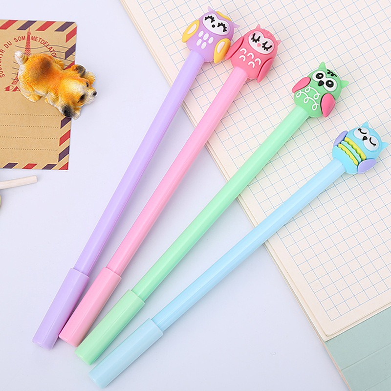 4pcs Pena Pen Pulpen Gel Set Tinta Cair Owl GM-ST0118