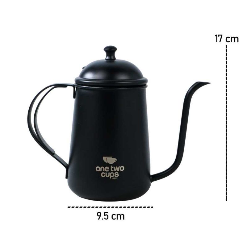 One Two Cups Coffee Maker Pot Drip Kettle Teko Kopi - HS4011 Hitam 650ml