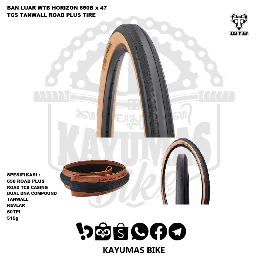 BAN LUAR WTB HORIZON 650B x 47 TCS TANWALL ROAD PLUS TIRE