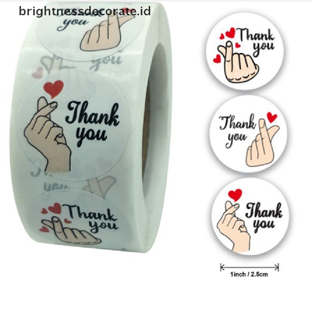 [Birth] 500pcs/roll Stiker Terima Kasih Untuk Label Segel er Stationery Sticker Gq New [ID]