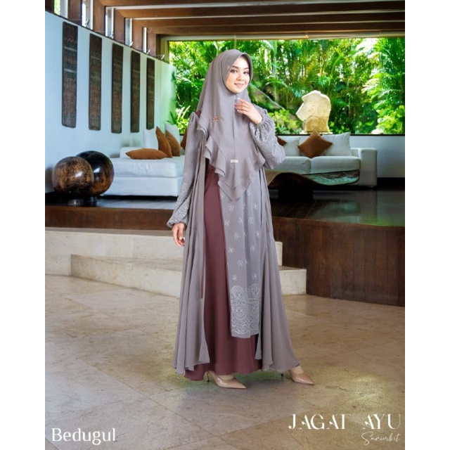 Gamis Jagat Ayu by Aden Hijab (Style 1 Inner+outer+Khimar Hardpet)