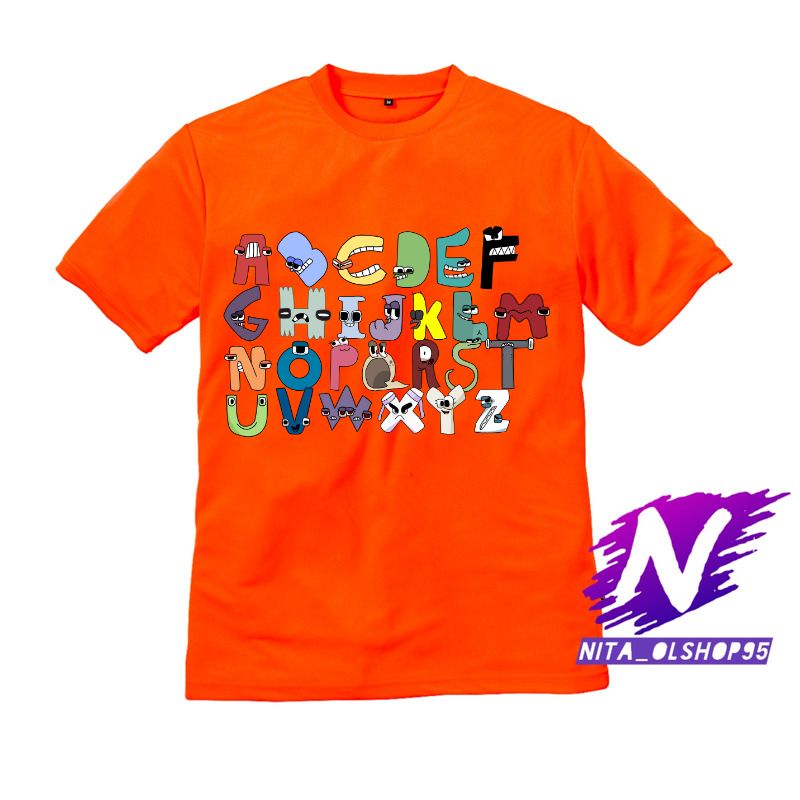 kaos anak baju anak alphabet lore