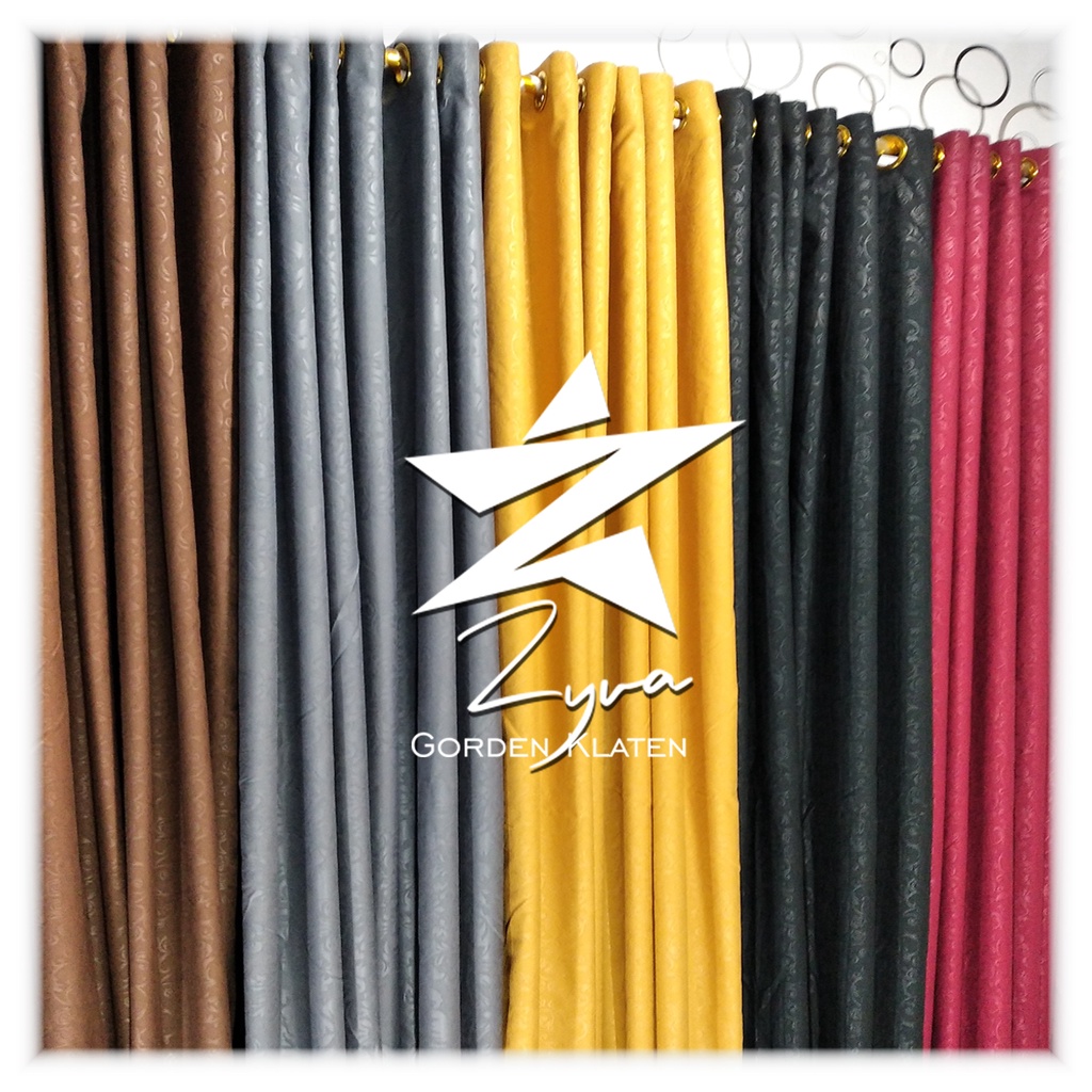 TIRAI PINTU DAN GORDEN JENDELA POLOS EMBOS LILLAC SMOKERING 12 LUBANG KORDEN WARNA