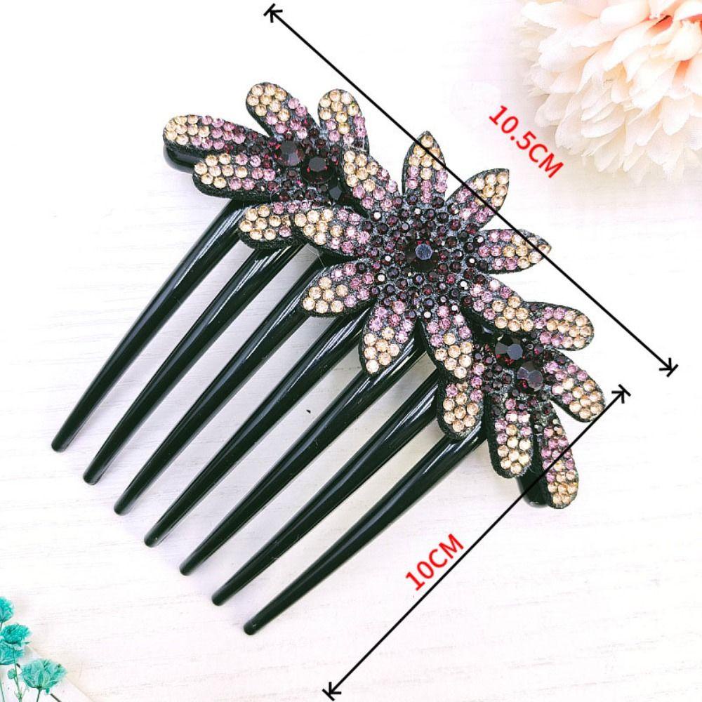 Needway Bunga Sisir Rambut Hiasan Rambut Berkilau Simple Jepit Rambut Aksesoris Rambut Pengantin Hair Curler Untuk Wanita Korean Style Hair Clip