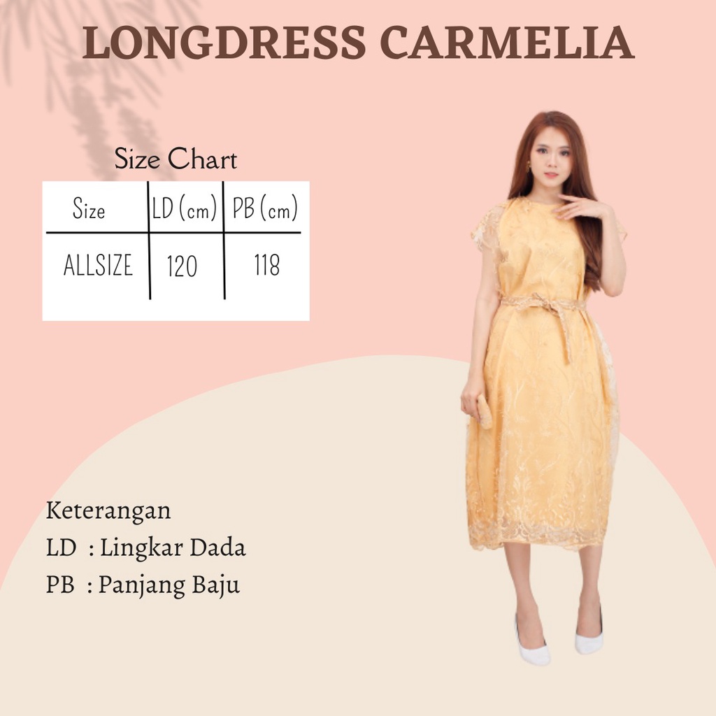 LONG DRESS BRUKAT WANITA CANTIK CARMELIA