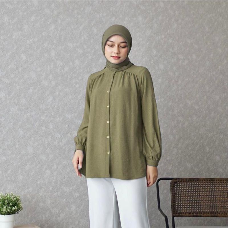 ALINA SHIRT/OUTFIT WANITA KOREAN STYLE/ALINA BLOUSE/KEMEJA BLOUSE WANITA LENGAN PANJANG