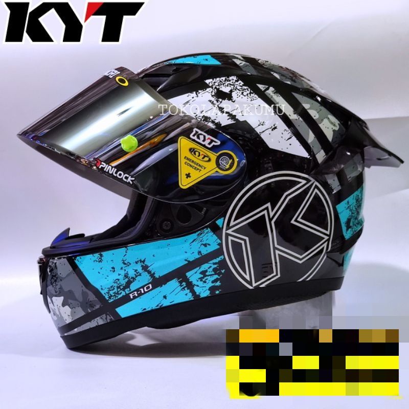 Flat visor KYT rc7 r10 Paket Flat visor + Rachet + Sticker Visor Helm KYT Rc7 R10 K2R K2RIDER