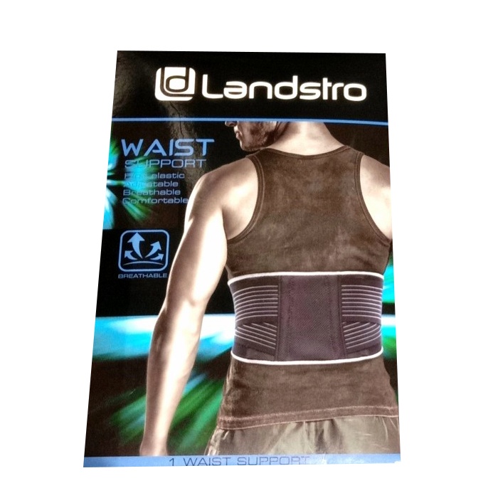 Landstro Waist Support Alat Untuk Pengaman Punggung Korset Hitam Penyangga Punggung Cedera Land Stro Suport  Hitam Black