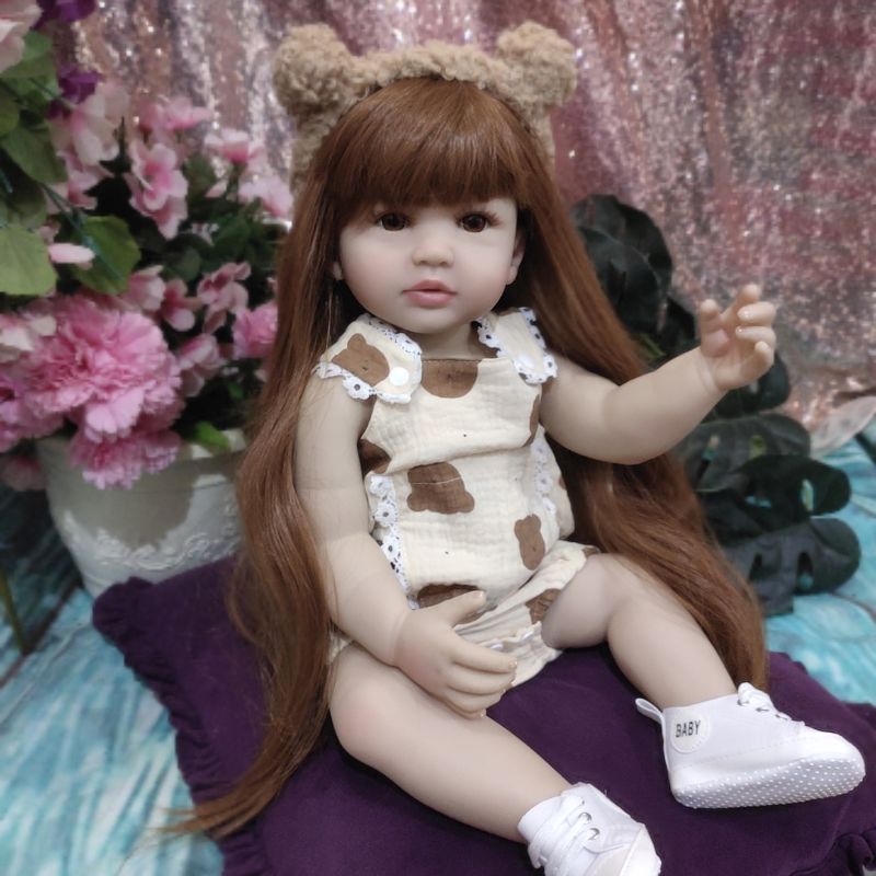 Ready depan Boneka Reborn Bayi Full Silikon 55 cm Jumbo Premium Bisa Mandi Mewah Cantik