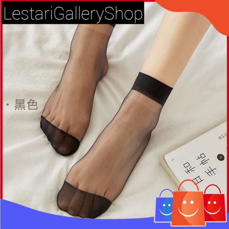 Kaos Kaki Stocking Pendek Wanita Transparan Ankle Socks Kaos Kaki