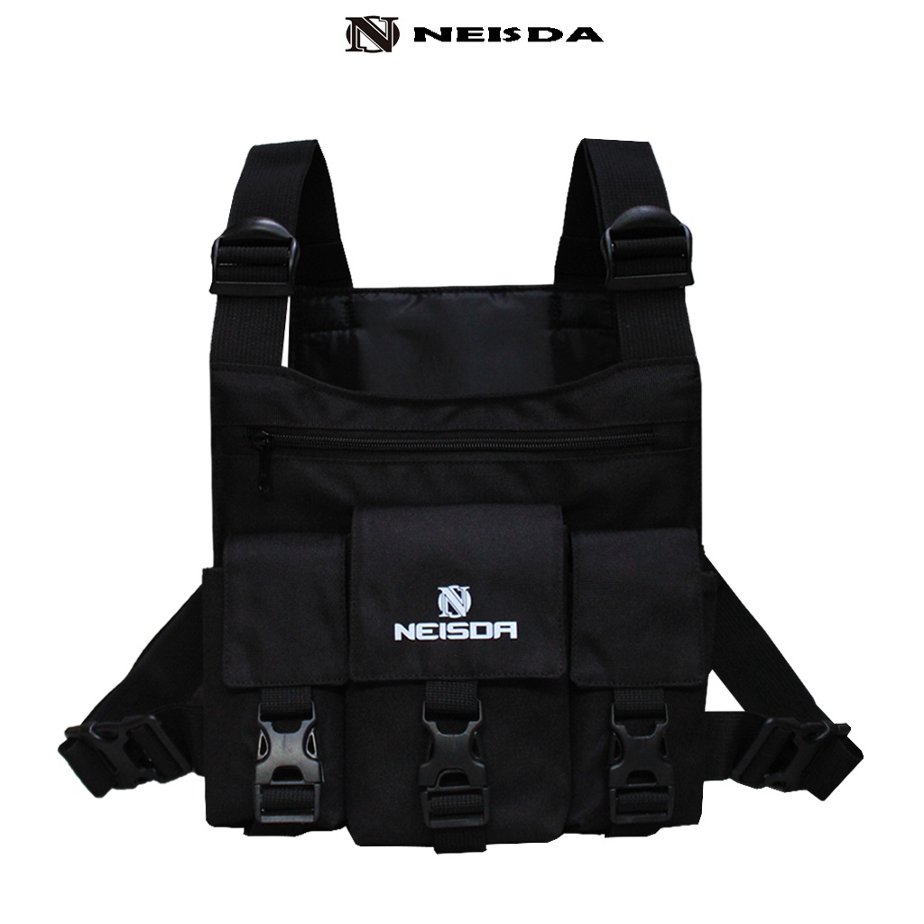 Chest bag rig neisda dragon black Tas dada pria tactical outdoor