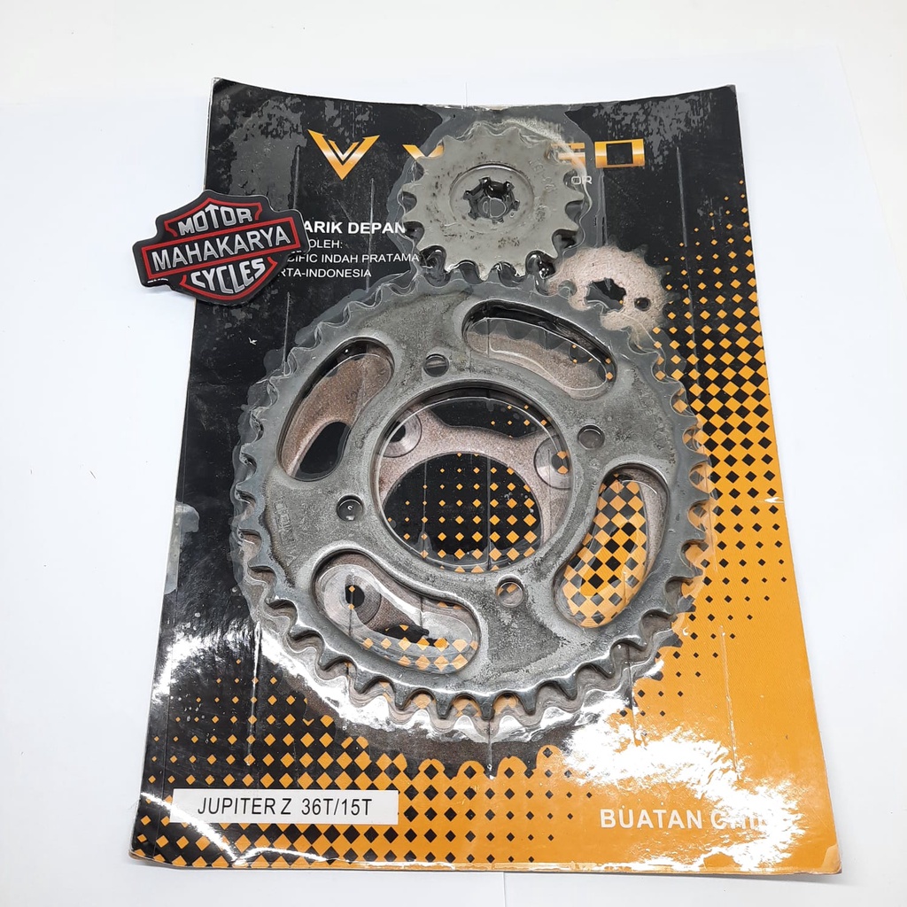 GEAR PRESS GIR SET DEPAN BELAKANG JUPITER Z VEGA RXKING F1ZR 15T/36T