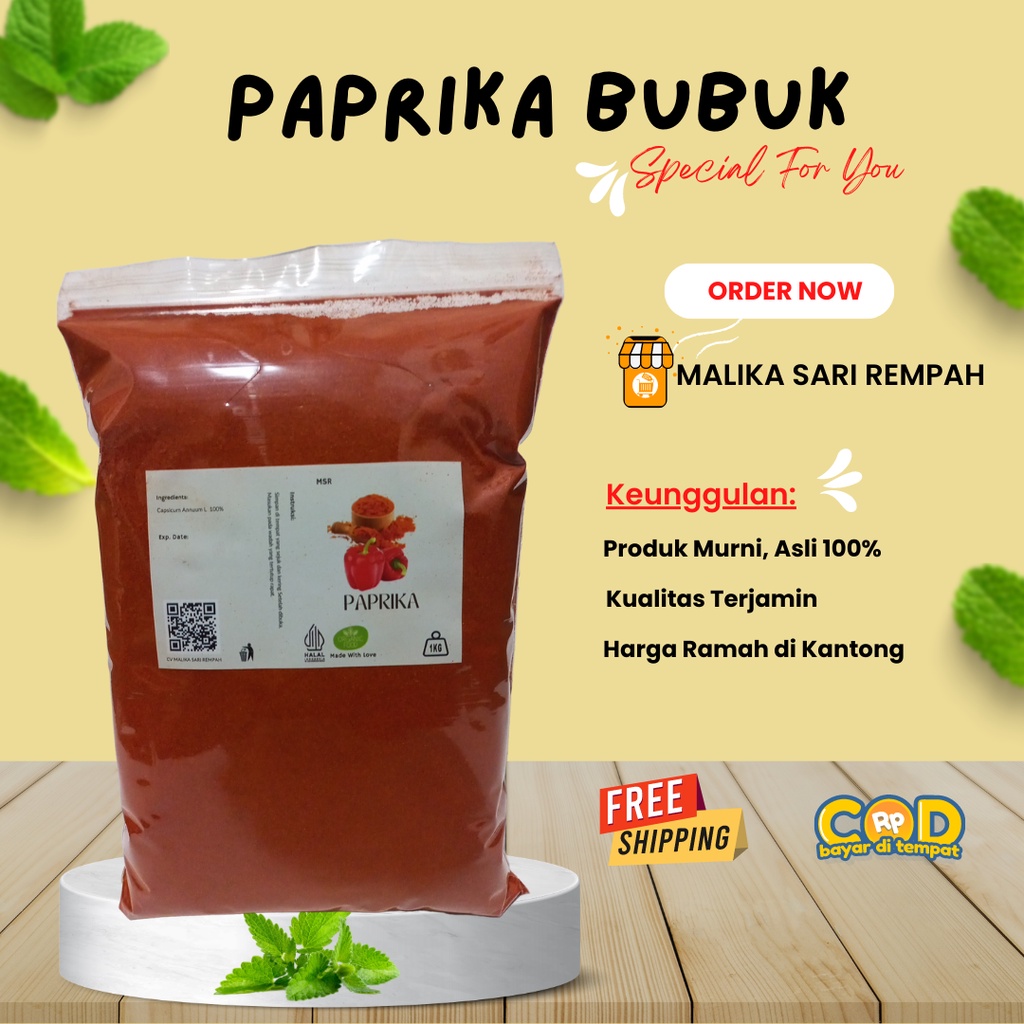 

aina Paprika Bubuk [ 1 Kg]-MSR Capsicum annuum powder [1 kg]