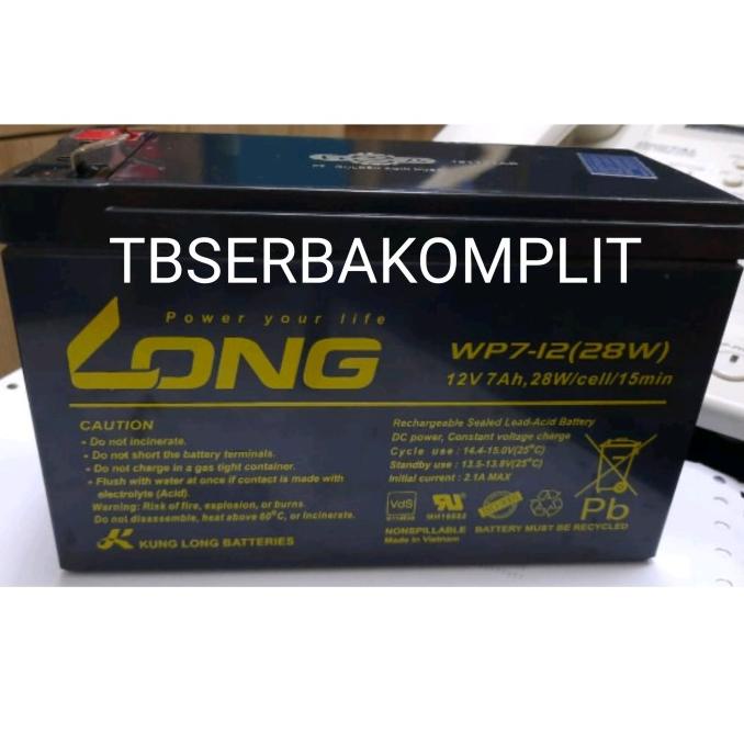 Battery Long WP7-12-28W Aki 12 volt 7 ampere Accu 12V 7Ah Ups lampu sumberh11