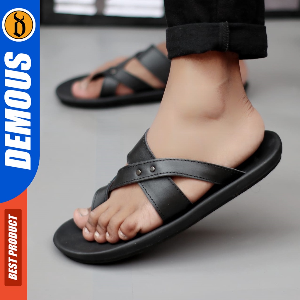 DEMOUS Wiros - Sandal Jepit Pria Kulit Asli