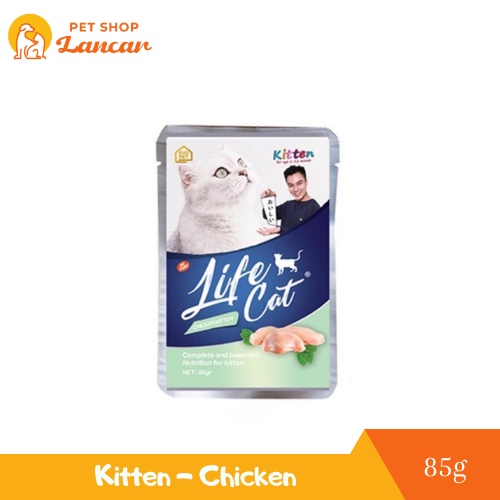 Life Cat Pouch Kitten Chicken Makanan Kucing Basah 85gr