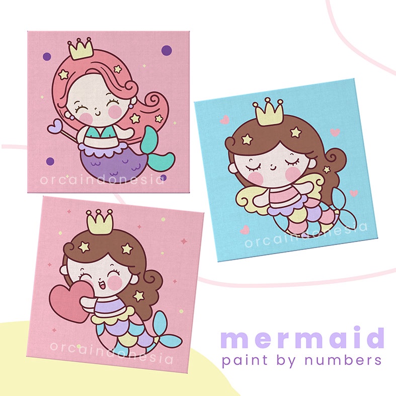 

Paint By Number Kit MERMAID Kanvas 20 x 20 cm