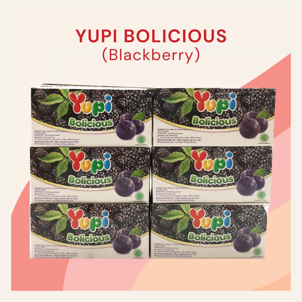 [DELISH SNACKS] Yupi Bolicious Per Karton / Mandarin Lychee Blackberry Strawberry / Permen Yupi Murah Grosiran