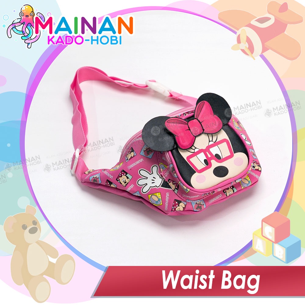 WAIST BAG TAS PINGGANG RESLETING ANAK PEREMPUAN KARAKTER CARTOON