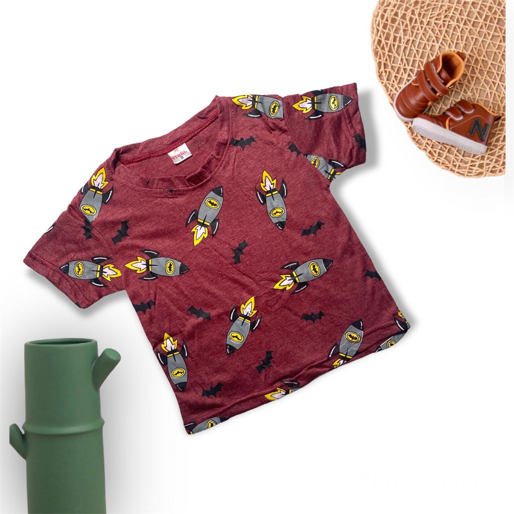 Jikialiang - KAOS ANAK 1-8 Tahun bahan MISTY gambar ROKET