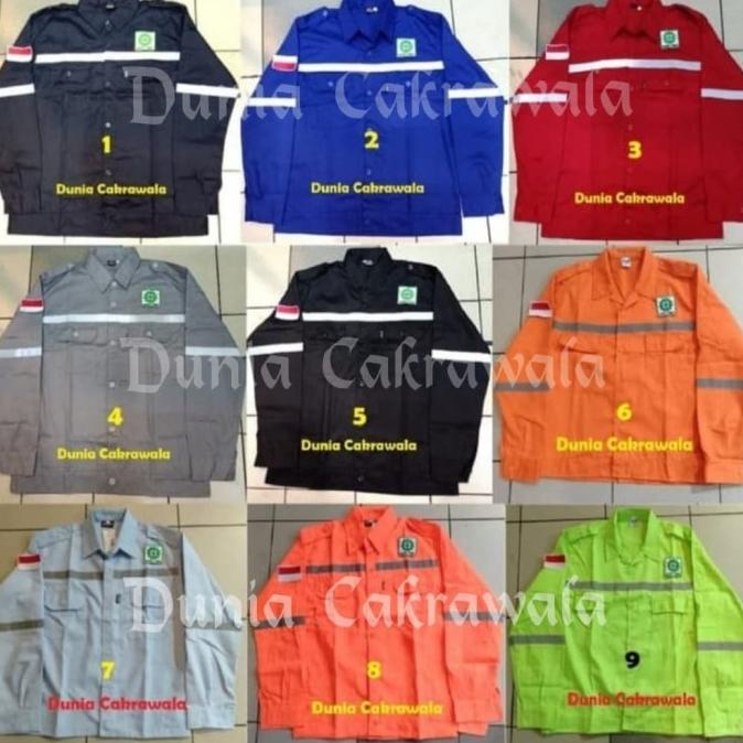 Baju Safety - Baju Kerja Safety Plus Logo - Baju Proyek Seragam Safety