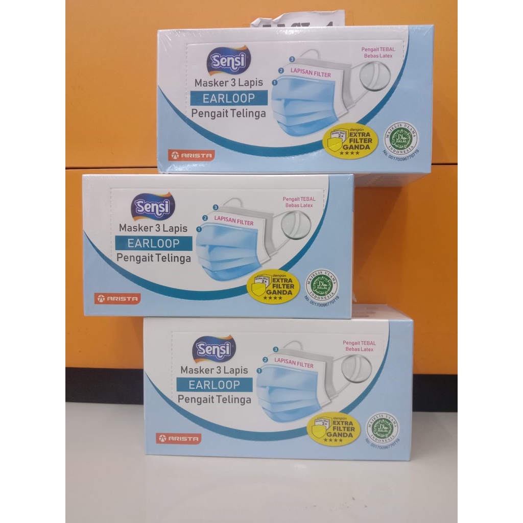Sensi Masker Medis Earloop 3Ply 1 Kotak isi 40 Pcs