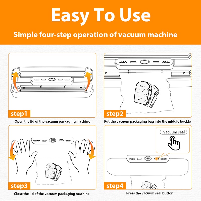 Mi.more Mesin Vacum Sealer Free Plastik 10 Pcs Fresh Food Vacuum Alat Press Serbaguna Vakum Makanan