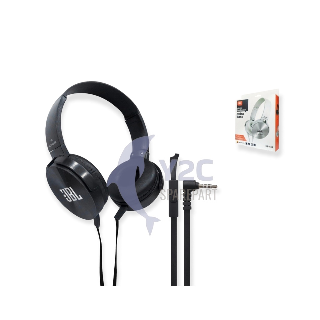 HEADSET BANDO GAMING XB450 JBL MEGA BASS JACK 3.5MM + MIC / EARPHONE HANSDSFREE HENSET GAME