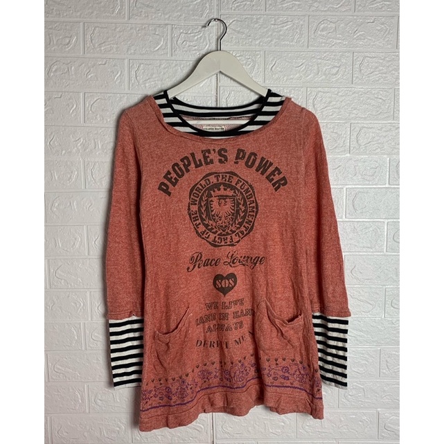 Tunik Long Sleeve Strange Heaven People’s Power Stripe Baju Longsleeve