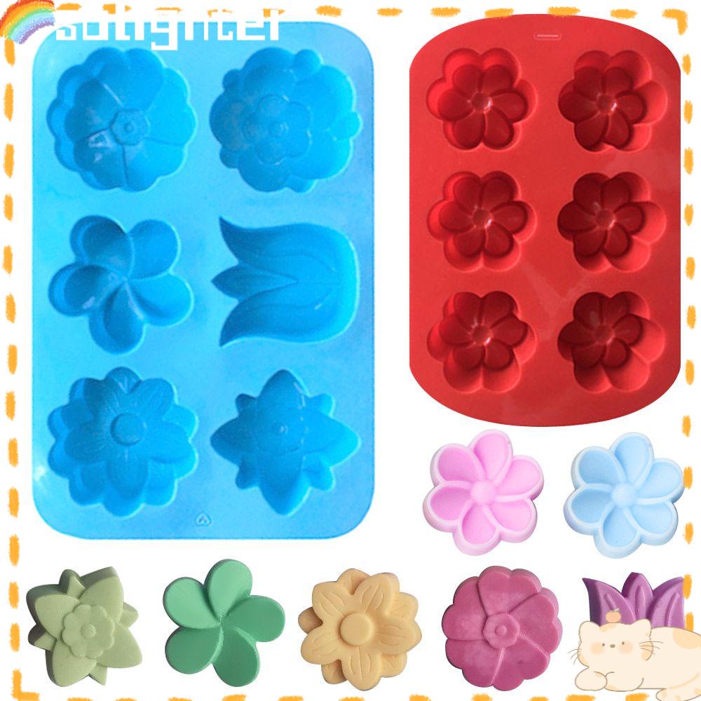 Solighter Cetakan Sabun Silikon Multi-Fungsi Membuat Perlengkapan 3D DIY Craft 6rongga Handmade Soaps Supplies