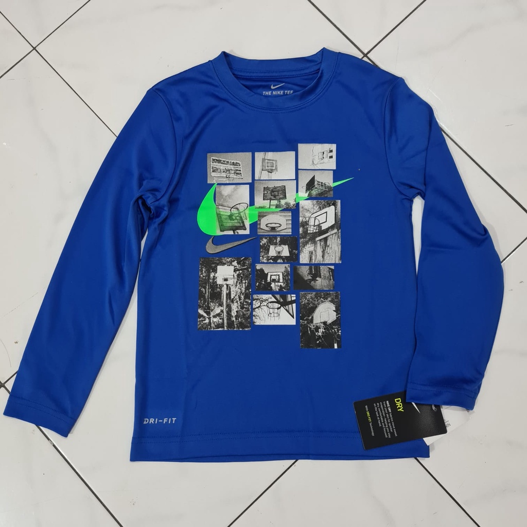 Baju Kaos Nike Basketball Novelty Tee Blue Anak Original