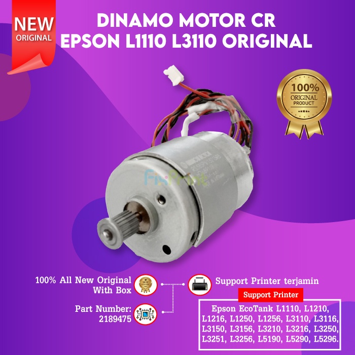 Dinamo Motor CR Carriage Epson L1210 L1110 L1216 L1256 L1250 L3110 L3116 L3150 L3156 L3210 L3216 L3250 L3251 L3256 L5190 L5290 L5296 New Original Carriage Printer Ink Tank EcoTank L-1110 L-3110 L-3150 Part Number 2189475