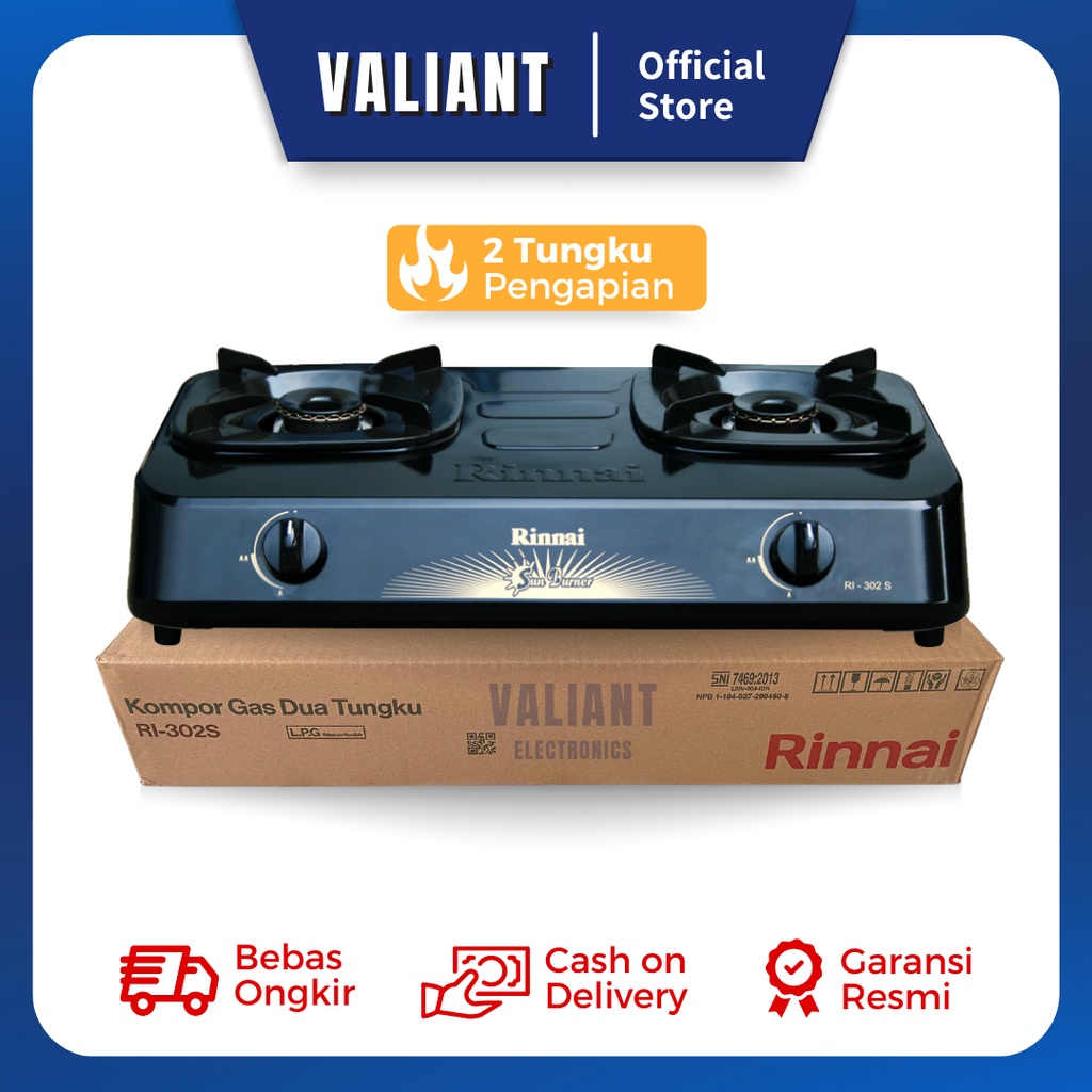 Rinnai Kompor Gas 2 Tungku RI302S / RI 302S / RI 302 S