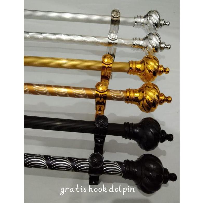 PROMO Besi gorden/Tihang hordeng/Rel gorden/Pipa hordeng/fullset polos dan uril QZWRY5962