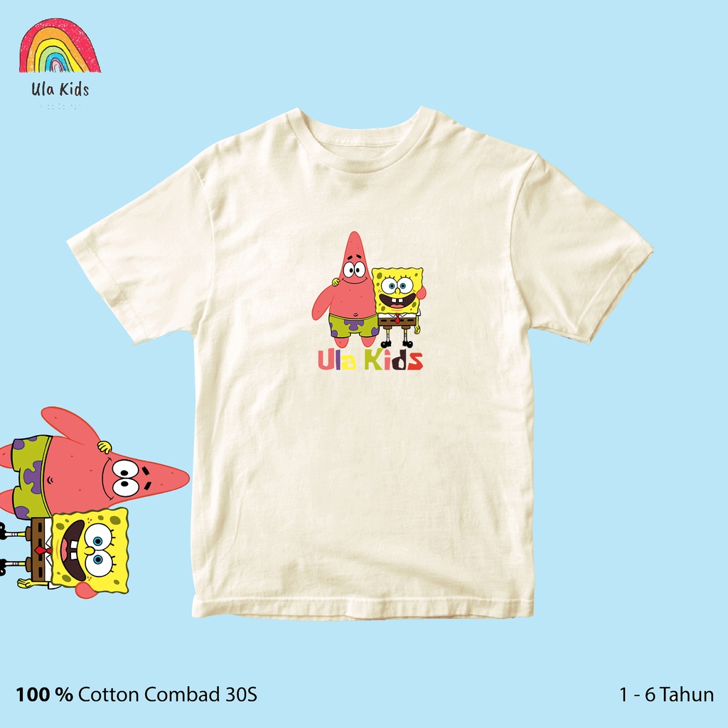 Kaos Anak Lengan Pendek Baju Anak Ula Kids Spongebob Friend Usia 1 - 6 Tahun