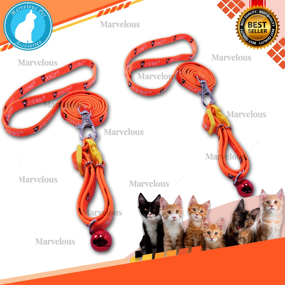 Tali Kalung Kucing Motif Premium Lonceng 14 mm / Tali Harness &amp; Brangus Kucing / Tali Penuntun Kucing / Aksesoris Kalung dan Harness