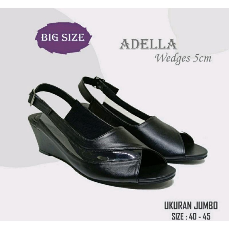 BIG SIZE Woman 40-45 Pantofel Kantoran Wanita Kulit CaZo Black Sepatu Kerja JUMBO Hitam