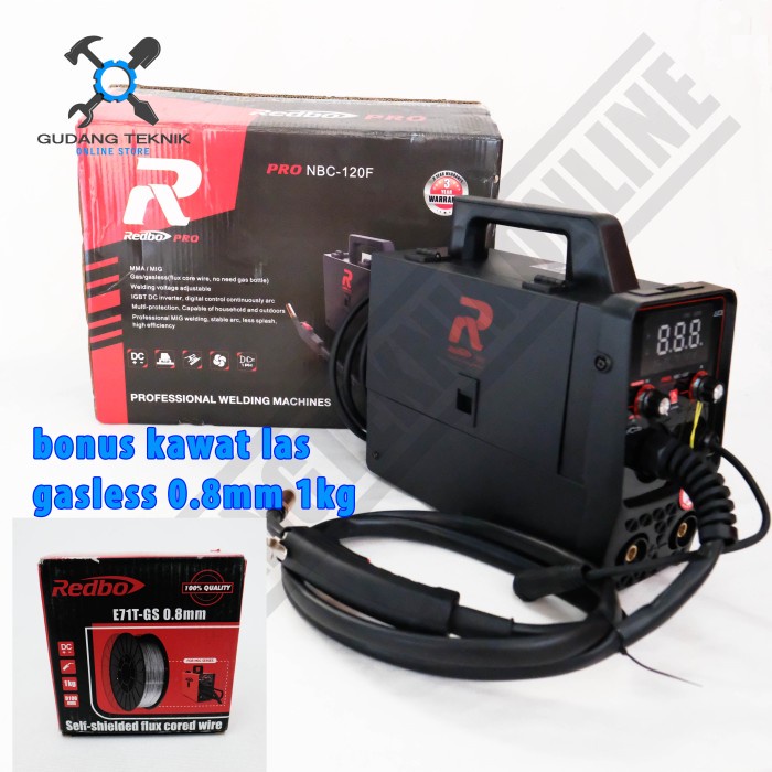 Mesin Las Inverter 3in1 MMA MIG TIG NBC120F REDBO / Welding Machine DC Inverter MIG NBC 120F REDBO