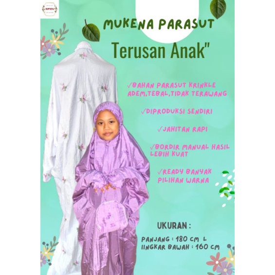Mukena Parasut Mukena Terusan Anak - Anak