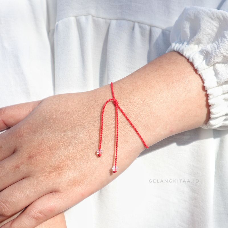 Gelang Wanita Ulir Manik Crystal Ceko &amp; Batu Giok