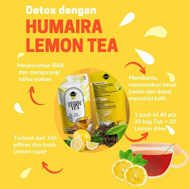 

Lemon tea humaira original teh pelangsing