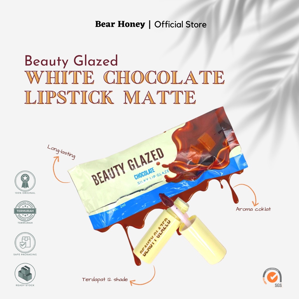 BEAUTY GLAZED White Chocolate New Lipstick Matte Long-lasting Smooth Liquid Lip Gloss Cosmetics