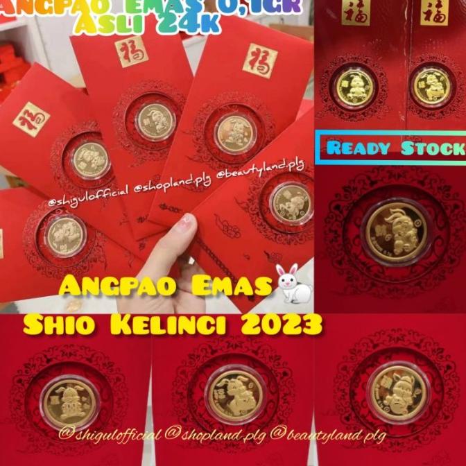 

ANGPAO GOLD 24K 0,1GR EMAS ASLI ANGPAO EMAS KELINCI RABBIT 2023 IMLEK RG64654T