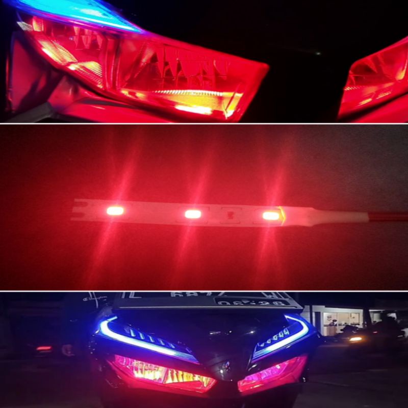 LAMPU LED 3 MATA DEVIL EYE / LAMPU DEVIL MOTOR UNIVERSAL VARIO / AEROX / BEAT /NMAX dll