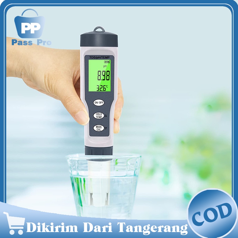 EZ-9901 3 In 1 Salinity TDS Temperature PH Meter Water Quality Tester Monitor Meter Uji Digital Kual