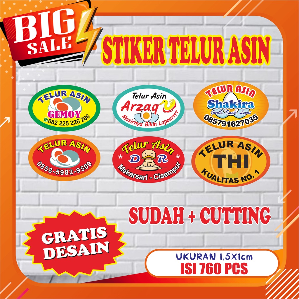 

STIKER LABEL TELUR ASIN ISI 760 PCS TERMURAH