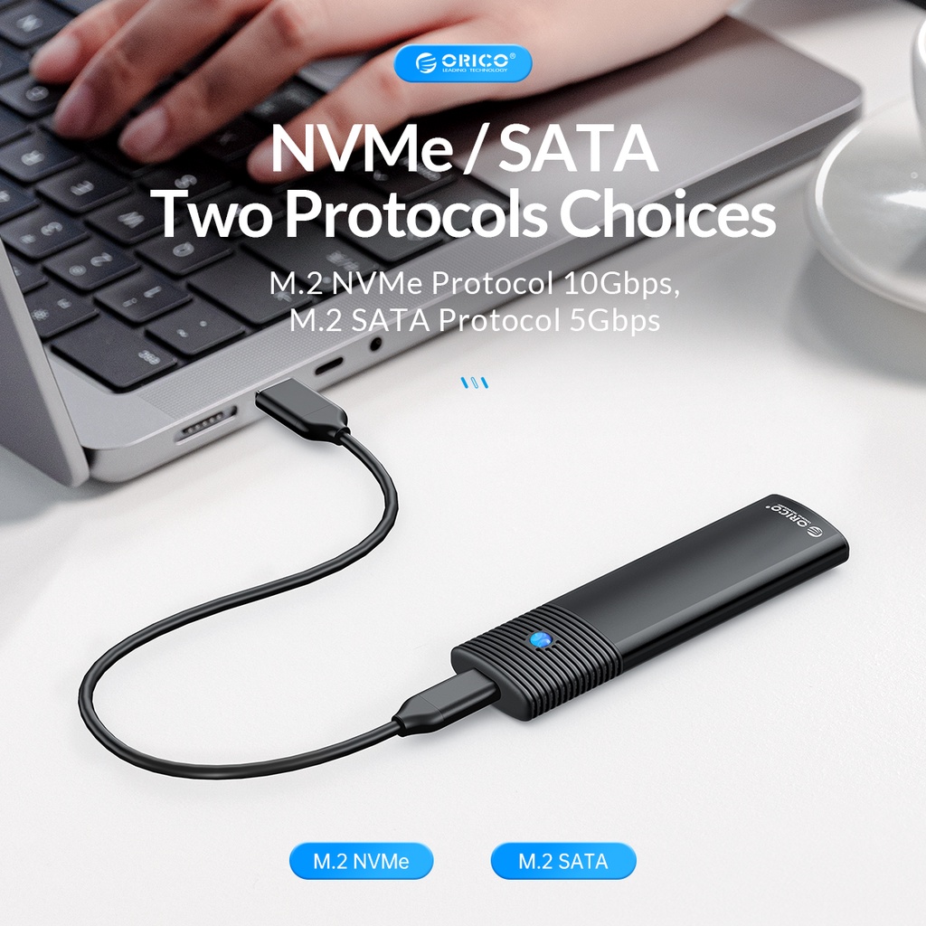 CASING SSD EXTERNAL ORICO USB3.2 Gen2 Type-C M.2 NVMe BERGARANSI