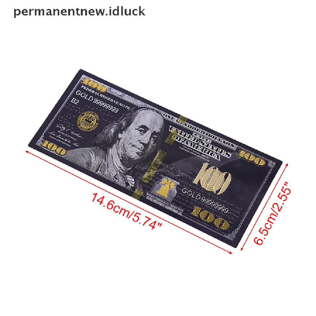 [luckypermanentnew] Foil Emas Hitam Antik USD 100mata Uang Peringatan Dollars Uang Kertas Decor [ID]
